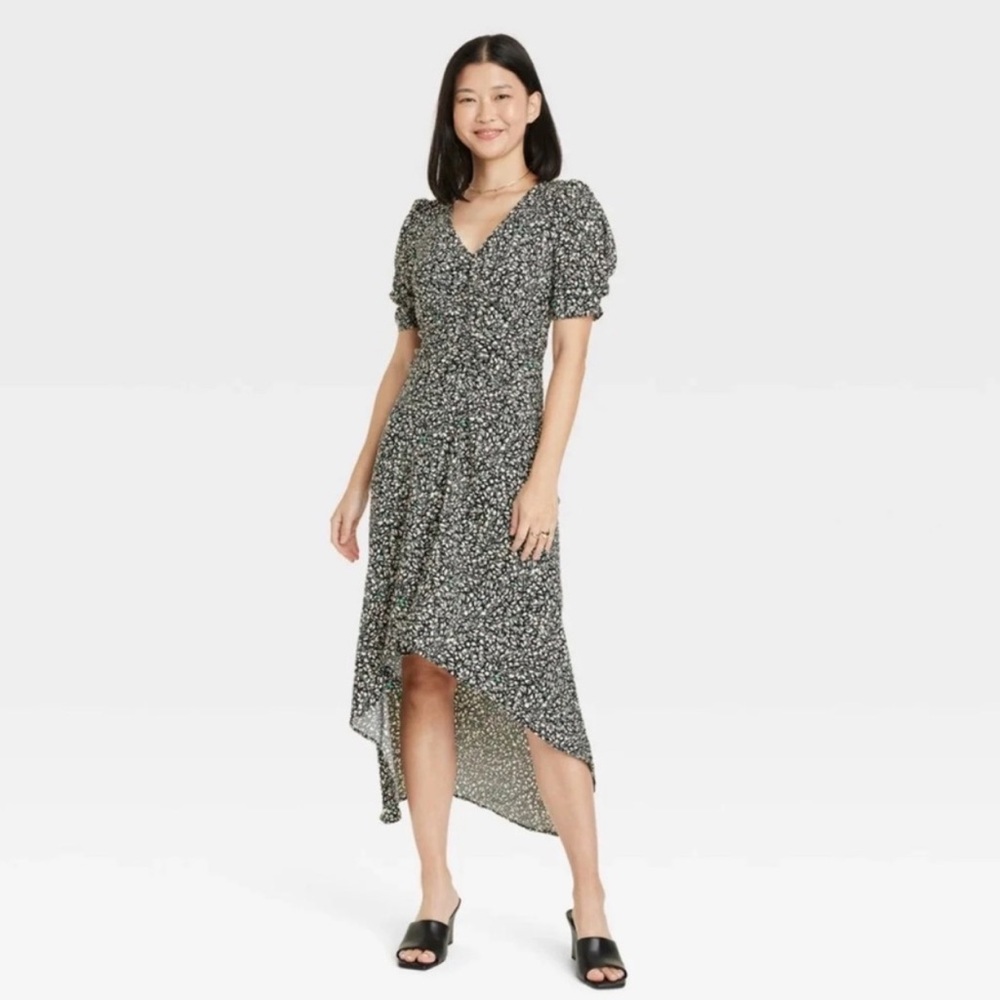 A New Day Crepe Short Sleeve Floral Midi Dress - Picture 4 of 13